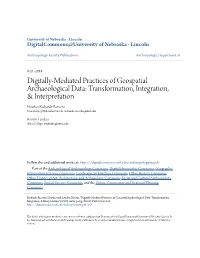 Digitally-Mediated Practices of Geospatial Archaeological Data