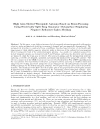 High Gain Slotted Waveguide Antenna Based on Beam Focusing Using Electrically Split Ring Resonator Metasurface Employing Negative Refractive Index Medium
