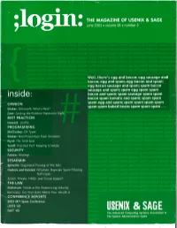 June 2003 ;Login: 3 Microsoft: What’S Next?