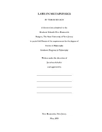 Laws in Metaphysics