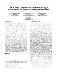 On the Insecurity of Whitelists and the Future of Content Security Policy
