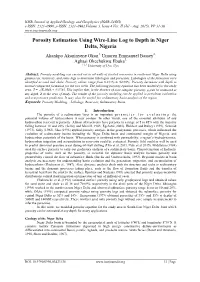 Porosity Estimation Using Wire-Line Log to Depth in Niger Delta, Nigeria