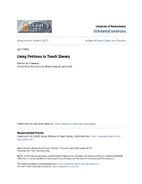 Using Petitions to Teach Slavery