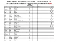 We Have Streaming Permissions for All 970+ Poems in Black. We Do Not Have Streaming Permissions for the Poems in Red