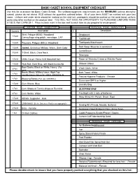 BASIC CADET SCHOOL EQUIPMENT CHECKLIST Use This List to Prepare for Basic Cadet School