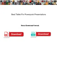 Best Tablet for Powerpoint Presentations