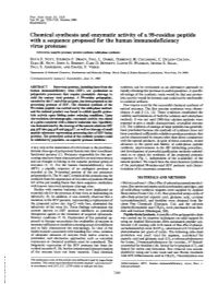 Chemical Synthesis and Enzymatic Activity of a 99-Residue Peptide With