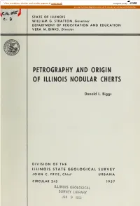 Petrography and Origin of Illinois Nodular Cherts