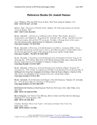 Reference Books on Jewish Names