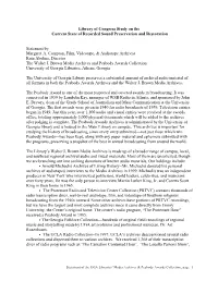 Statement for the Library of Congress Study on the Current State Of