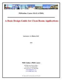 A Basic Design Approach to Clean Room