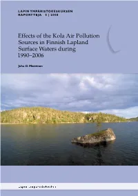 Effects of the Kola Air Pollution Sources in Finnish Lapland Surface Waters During 1990–2006