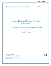 Energy Demand Models for Policy Formulation