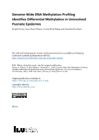 Genome-Wide DNA Methylation Profiling Identifies Differential Methylation in Uninvolved Psoriatic Epidermis