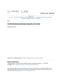 On the Distinction Between Speech and Action