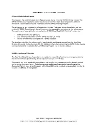SANE Module 2: Assessment & Evaluation