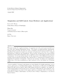 Temptation and Self-Control: Some Evidence and Applications†