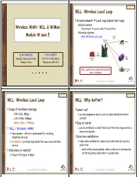 Wireless WAN: WLL & Wimax Module W.Wan.5 WLL: Wireless Local Loop