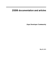 ZODB Documentation and Articles