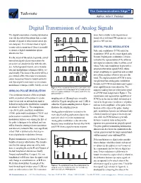 Digital Transmission of Analog Signals