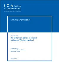 Do Minimum Wage Increases Influence Worker Health?