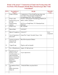Dossier of the Project “ Construction of Chain Link Fencing Along with Foot Path of Maa Kunjapuri Mandir Block Narendranagar Distt