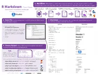 R Markdown Cheat Sheet I