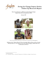 Saving for Change Impact Stories Follow-Up Research Report