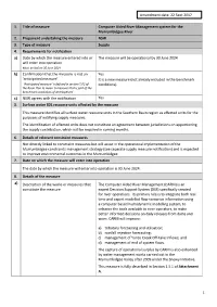 1 1. Title of Measure Computer Aided River Management System for the Murrumbidgee River 2. Proponent Undertaking the Measure