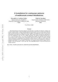 A Formulation for Continuous Mixtures of Multivariate Normal Distributions
