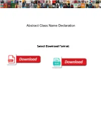 Abstract Class Name Declaration