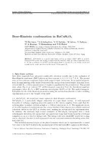 Bose-Einstein Condensation in Bacusi2o6