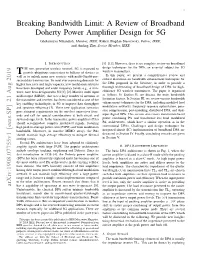 Breaking Bandwidth Limit: a Review of Broadband Doherty Power Amplifier Design for 5G