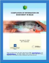 Compilation of Information on Biodiversity in Belize