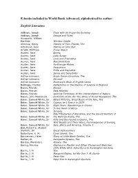 E-Books Included in World Book Advanced, Alphabetized by Author