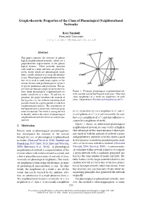 Graph-Theoretic Properties of the Class of Phonological Neighbourhood Networks