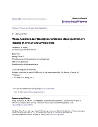 Matrix-Assisted Laser Desorption/Ionization Mass Spectrometry Imaging of ZP1609 and Amyloid Beta