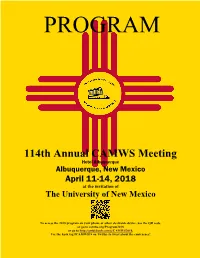 Program of the 2018 Meeting