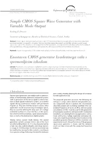 Simple CMOS Square Wave Generator with Variable Mode Output