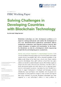 Solving Challenges in Developing Countries with Blockchain Technology