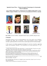 Testing Geospatial Technologies for Sustainable Wine Production 1