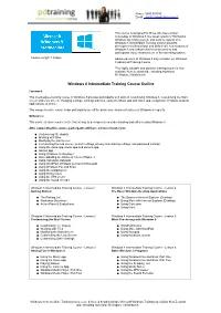 Windows 8 Intermediate Training Course Outline