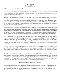 1 Unit 9: Culture Reading: Ethnicity Difference Between
