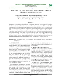 A Review on Tools and Techniques for Family Tree Data Visualization