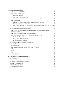 CHANGER DE LIEU DE VIE 1 Les Alternatives À L'ehpad 2 Accueils Et