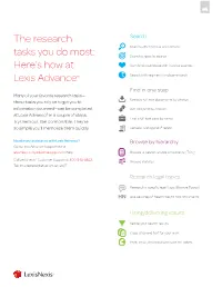 The Research Tasks You Do Most: Here's How at Lexis