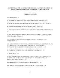 1 Comments on the Draft Revised Plan and Draft