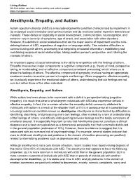 Alexithymia, Empathy, and Autism