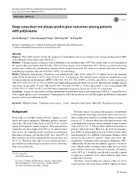Deep Coma Does Not Always Predict Poor Outcomes Among Patients with Polytrauma
