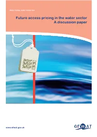 Future Access Pricing in the Water Sector a Discussion Paper
